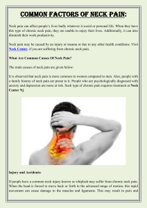 Common Factors Of Neck Pain