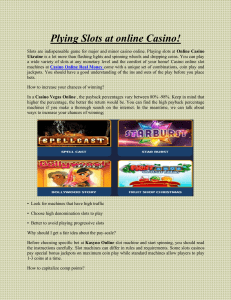 Plying Slots at online Casino