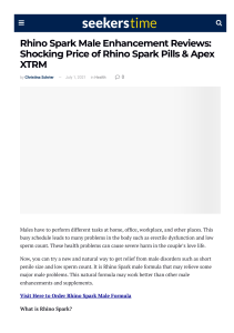Rhino Spark [Male Enhancement] Price, Benefits And Offer!!