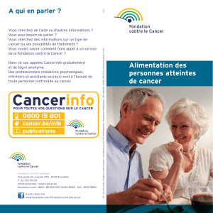 4.3.1 Alimentation des personnes atteintes d'un cancer - BRO - 2014-12