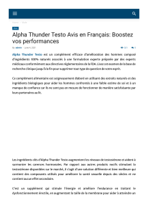 Alpha Thunder Testo Booster de testostérone naturel et réel