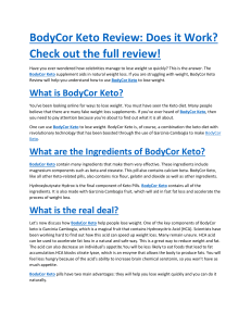 BodyCor Keto Review