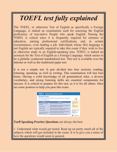 TOEFL test fully explained