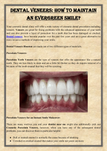 Dental Veneers How To Maintain An Evergreen Smile