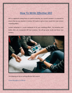 How To Write Effective SEO