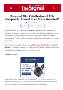 Balanced Slim Keto: Advanced Weight Loss Pill