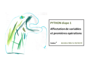 python diapo 1 affectation de variables et premieres operations