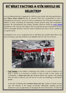 By What Factors A Gym Should Be Selected