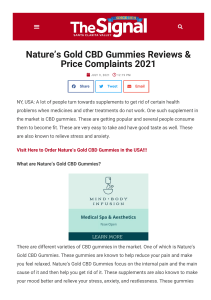 Nature’s Gold CBD Gummies Reviews: Truth Revealed, Benefits, Price! 