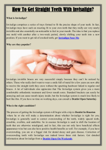 How To Get Straight Teeth With Invisalign