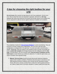 5 tips for choosing the right toolbox for your UTE