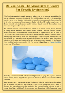 Do You Know The Advantages of Viagra For Erectile Dysfunction