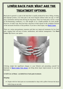 Lower Back Pain What Are The Treatment Options