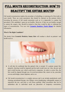 Full Mouth Reconstruction How To Beautify The Entire Mouth