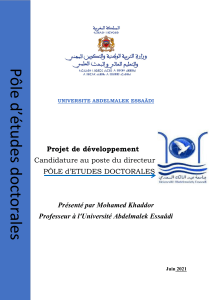 Projet P&ocirc;le d'Etudes Doctorales, Universit&eacute; Abdelmalek Essa&acirc;di