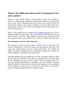 What Is the Difference Between Dry Cleaning Services and Laundry?