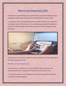 What Is User Experience (UX)
