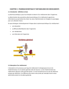 Pharmacocinétique et métabolisme des médicaments