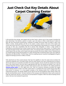 Inside Information Regarding Cleaners Exeter 