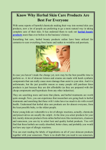 Know Why Herbal Skin Care Products Are Best For Everyone