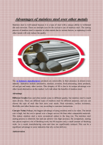 Advantages of stainless steel over other metals