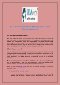 Be A Successful Share Market Trader With Shyam Advisory