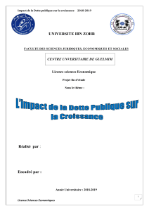 Dette publique et croissance au Maroc : Analyse &eacute;conom&eacute;trique