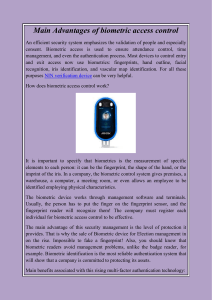 Main Advantages of biometric access control