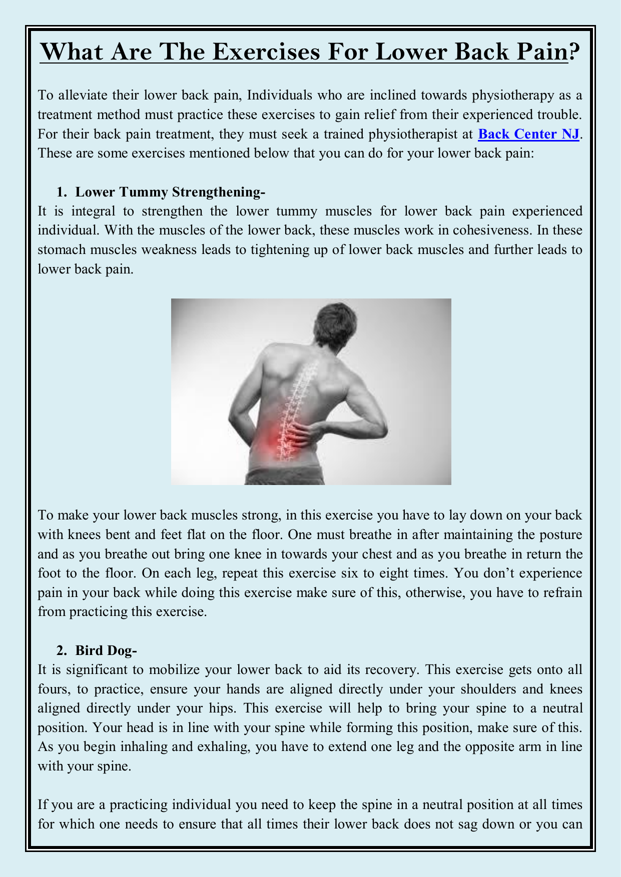 What Are The Exercises For Lower Back Pain