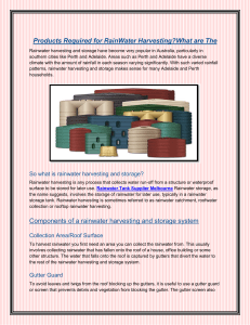 Products Required for RainWater HarvestingWhat are The