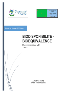 Biodisponibilité - Bioéquivalence