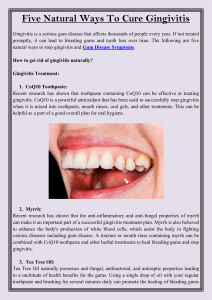 Five Natural Ways To Cure Gingivitis