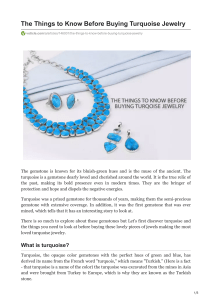 The Things to Know Before Buying Turquoise Jewelry