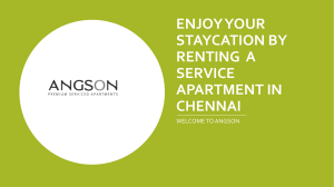 Enjoy Your Staycation by Renting  a Service Apartment in Chennai