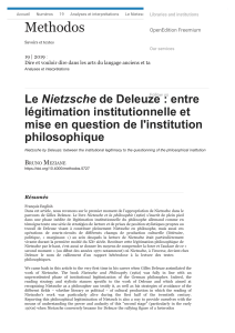 Deleuze, Nietzsche et l'institution philosophique