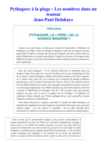 Pythagore intéressant document Jean-Paul Delahaye