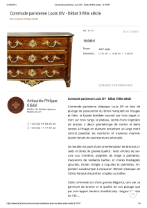 Commode parisienne Louis XIV - Philippe Glédel
