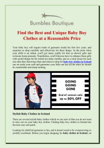 Find the Best and Unique Baby Boy Clothes at a Reasonable Price
