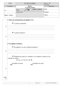 Evaluation2 Algèbre de Boole