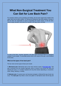 What Non-Surgical Treatment You Can Get for Low Back Pain