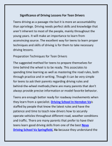 Significance of Driving Lessons For Teen Drivers