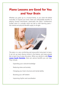 Piano Lessons are Good for You and Your Brain