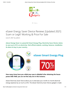 eSaver Electricity Saver Device: Working Process & Buy