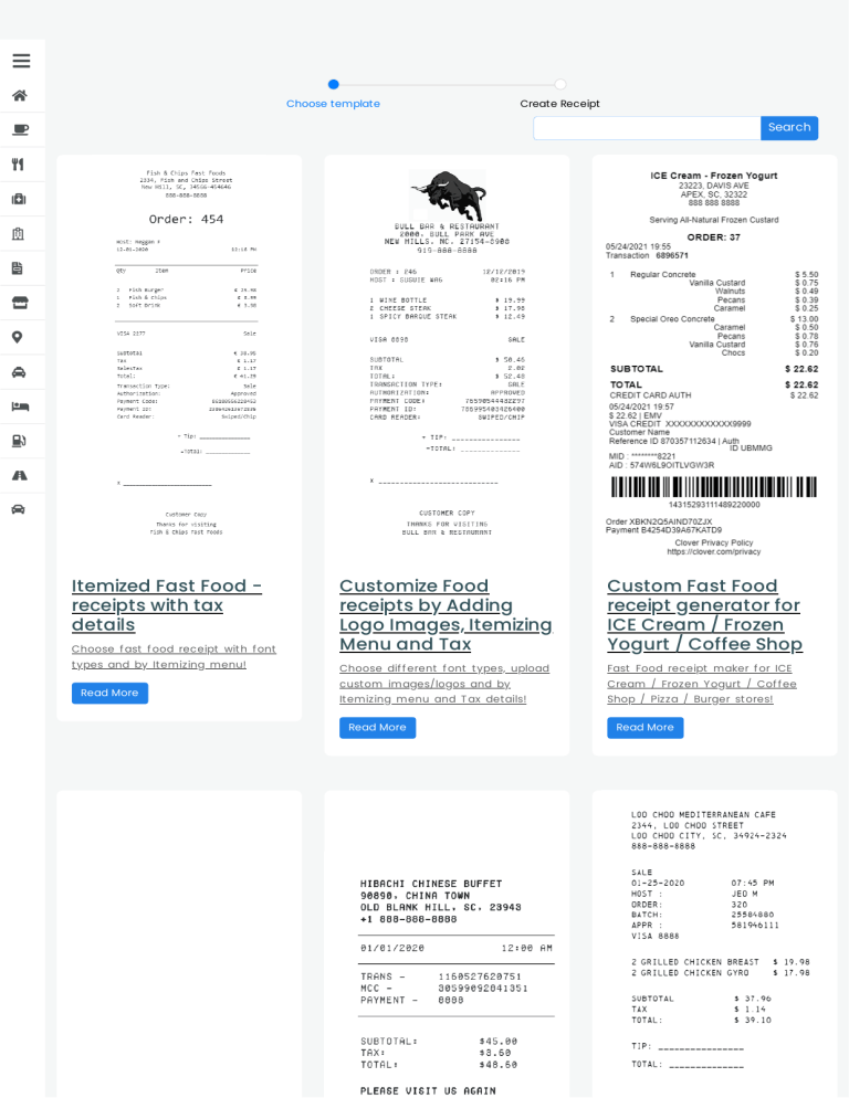 restaurant receipt generator free