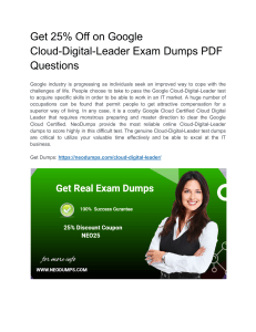 Get 25% Off on Google Cloud-Digital-Leader Exam Dumps PDF Questions