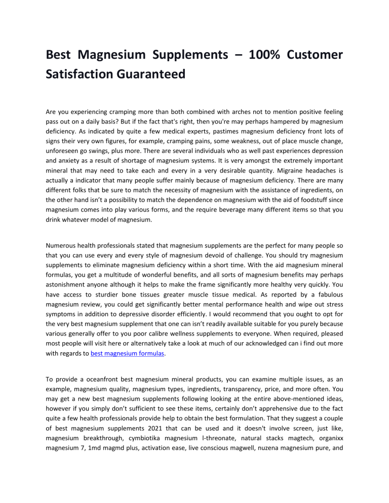 Magnesium Supplement