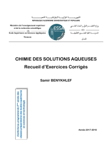 Polycopié Exercices Corrigés Chimie des Solutions aqueuses chimie 03- 2ème Année compressed