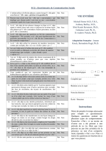 Questionnaire SCQ (Social Communication Questionnaire)