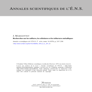 Recherches sur les sulfures, séléniures, tellurures métalliques - J. Margottet - ASENS 1879 2 8  247 0