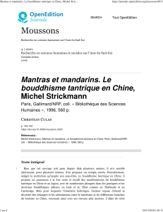 2001 Culas Review Mantras et mandarins. Bouddhisme tantrique en Chine by M. Strickmann